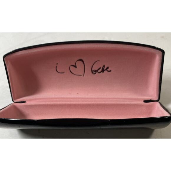 Bebe Black Pink Hard Eye Glasses Eyeglass Sunglasses Case Y2K - Picture 2 of 2
